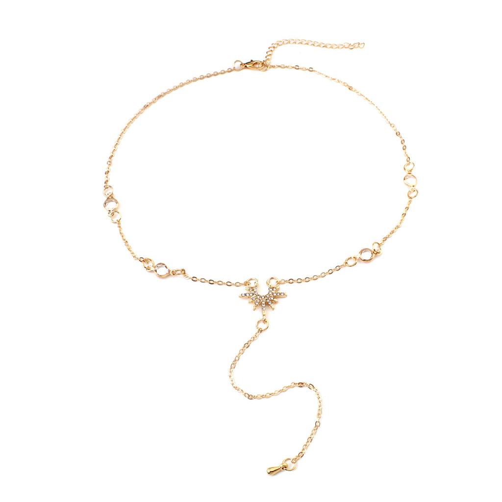 Y-shaped Necklace fashion women's long tassel sunflower necklace jewelry gift