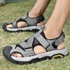 Fashion Men's Breathable Sandals Lightweight Outdoor Sport Sandals Anti-collision Toe Male Beach Shoes Non-Slip Sunnmer Magic Glue Flats