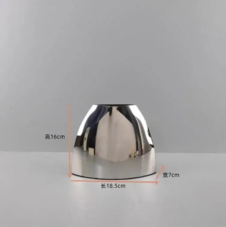 Geometric Curved Metal Vase, Desktop Decorative Ornament, Modern Stainless Steel Flower Arrangement, Room Aesthetic Decoration