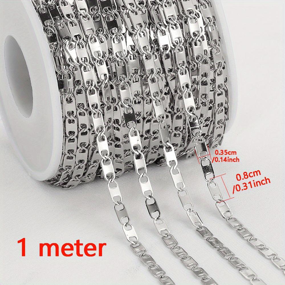 No Fade 1Meter Silver Color Stainless Steel Link Chains DIY Chain for Needlework Necklaces Bracelets Jewelry Making Accessories