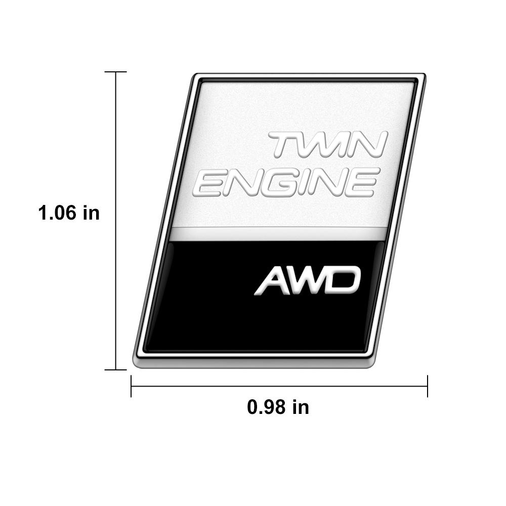 Dual Engine AWD Badge Sticker Luggage Sticker for VOLVO XC90 V90 S90 EM90 XC70 S80 S40 XC60 S60 V60 XC40 S40 Volvo
