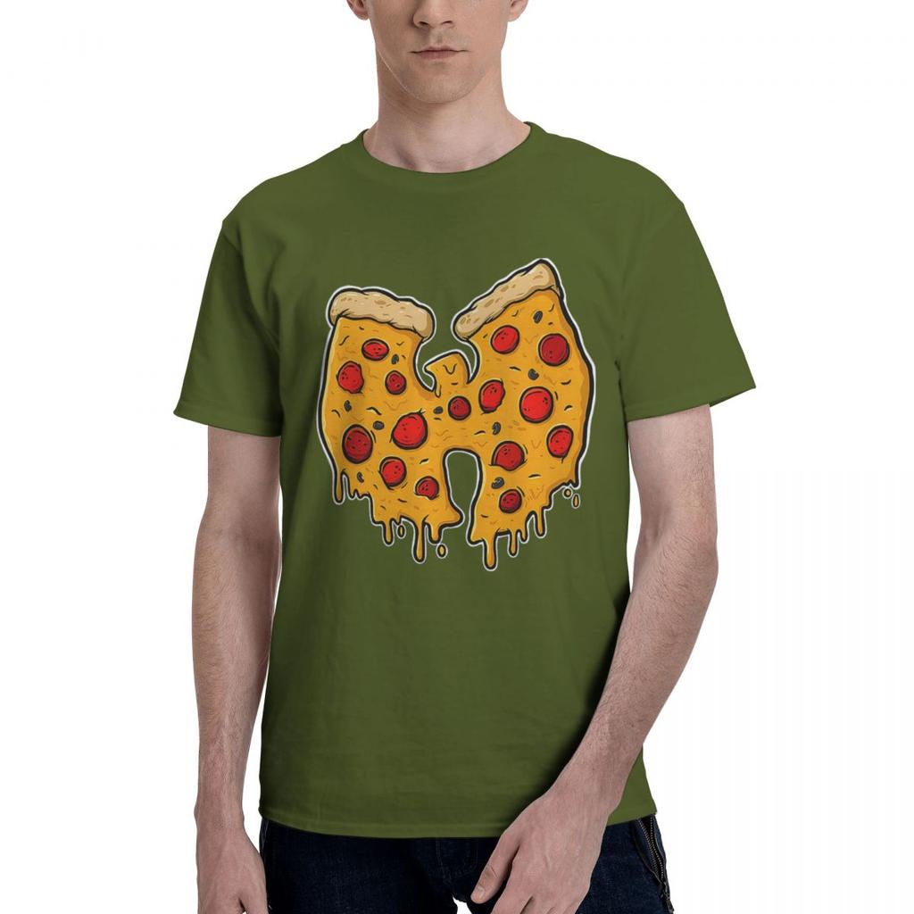 Wu Clan Tangs Pizza 100 Cotton Casual Breathable Confortable Men Top Mens TShirts Mens Gifts