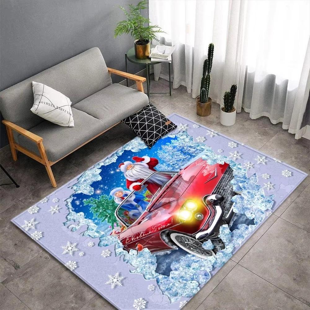 Christmas Red Truck Cardinals Carpet for Living Room Home Decor Sofa Table Large Area Rugs Bedroom Bedside Floor Mat