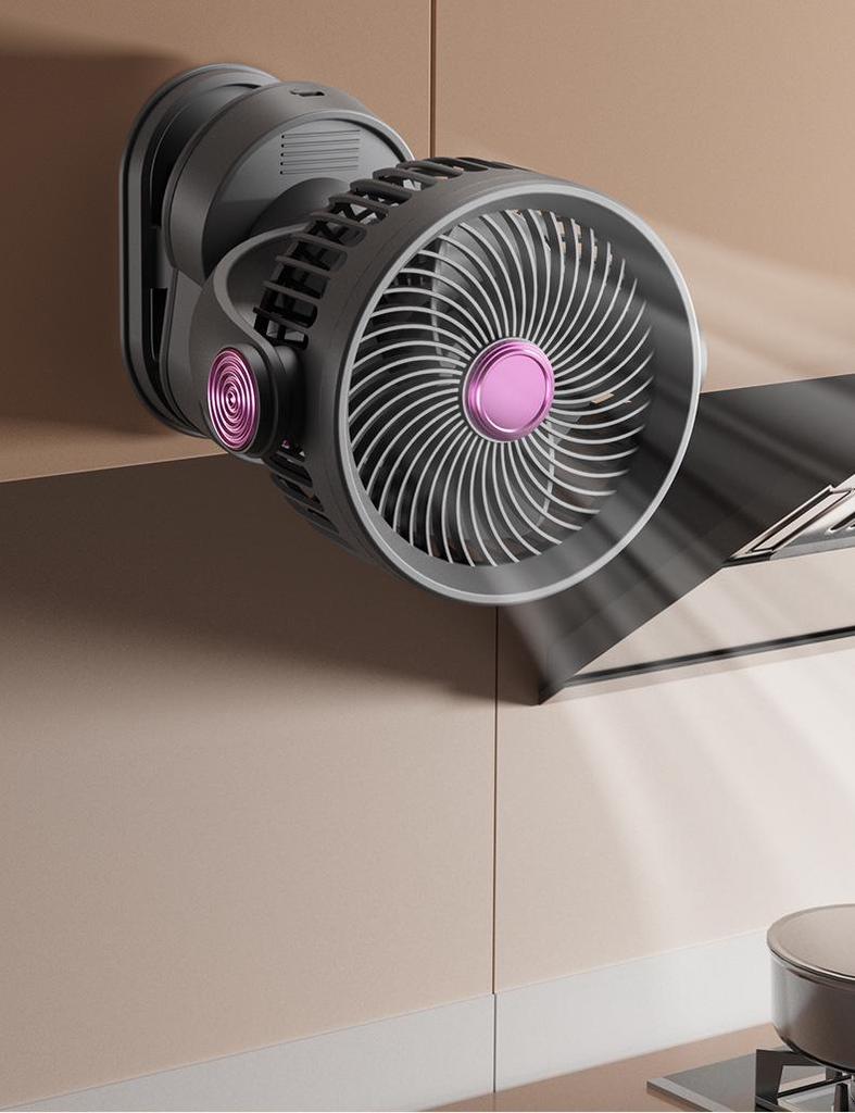 Silent USB Clip-on Desktop Fan with Light and Oscillation for Home and Dorm Use
