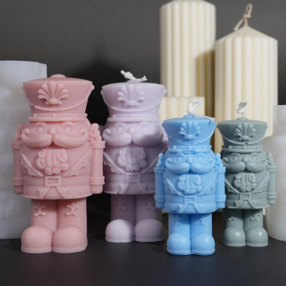 Tlustý voják Silikonová forma na svíčku na výrobu vonného mýdla DIY Domácí dekorace 3D malba Stojan na sádru Muži Forma Kancelářské dárky