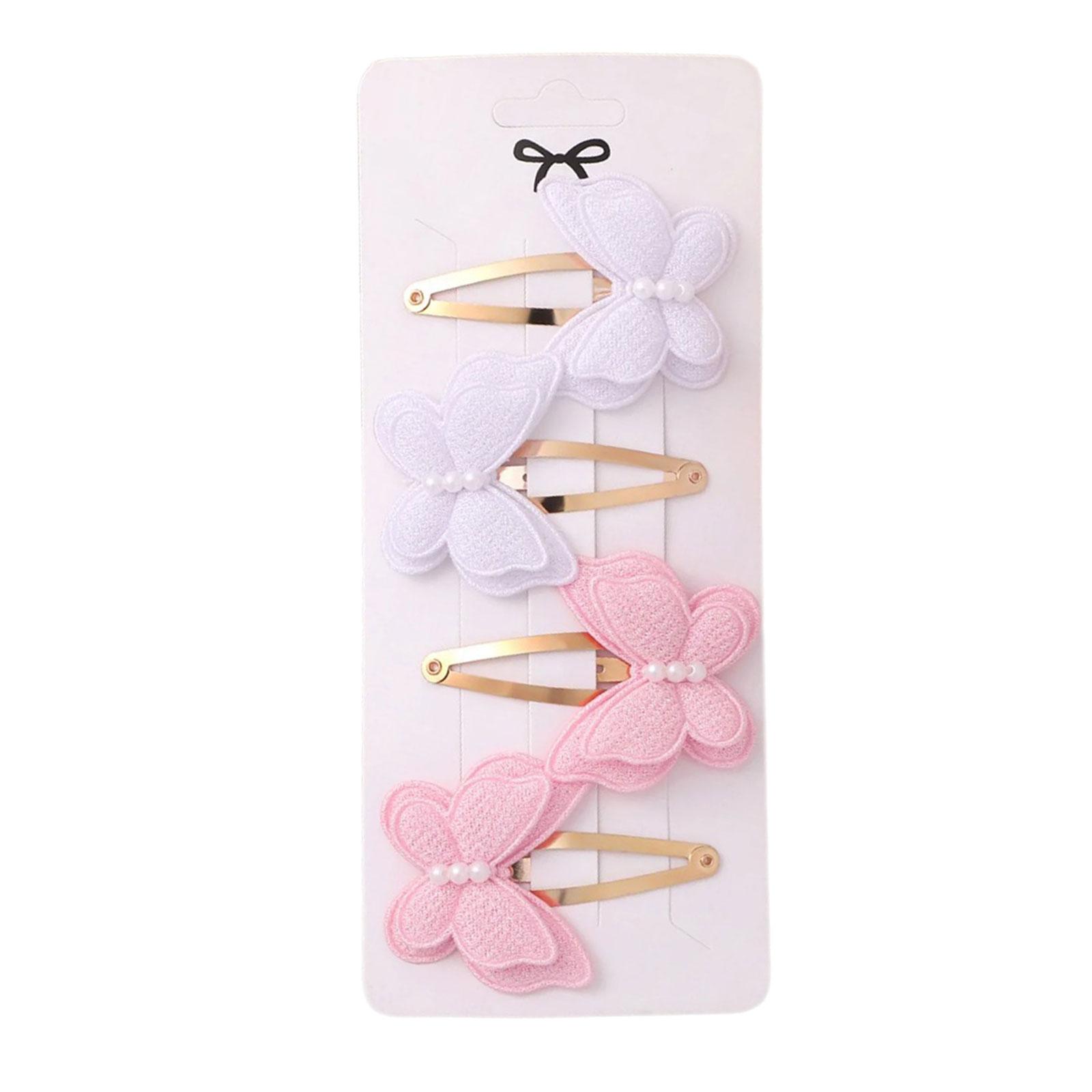 

4Pcs Double Layer Bows Hair Clips For Women And Girls Metal Barrette Fashion Hair Accesories With Practical Elastic Grip 4
