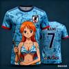 Japan One Piece Luffy Football Jersey Men T-shirt Kids Football Special Jersey Kit Adult Men's/Women's Quick-Drying Sweatshirt