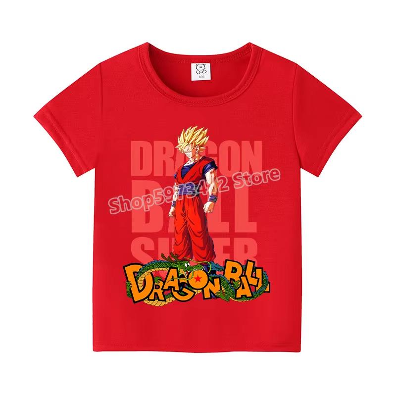 Colorful Dragon Ball Sun T-shirt: Harajuku Style Short Sleeve for Kids