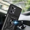 For Xiaomi Redmi Note 12 Pro 5G Kickstand PC+TPU Phone Case Slide Push Pull Camera Lens Protection Cover