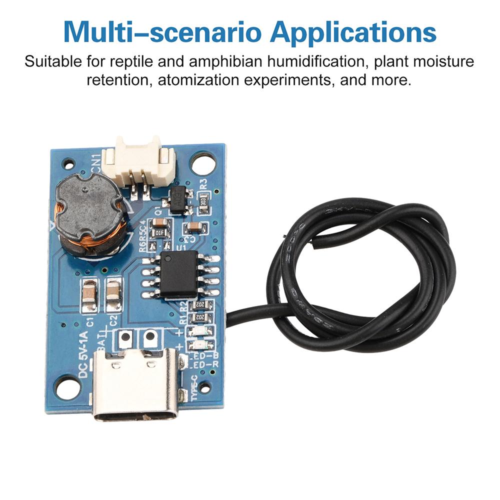 DC 5V Ultrasonic Humidifier Module DIY Humidifier Sprayer Atomization Drive Control Board Auto Shut-off on Low Water Type-C