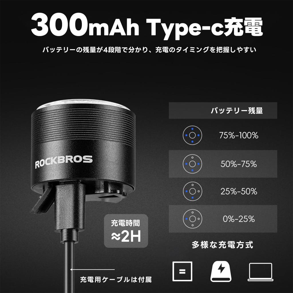 ROCKBROS Bicycle Smart Brake Rear Light Five Lighting 80 Hours of IPX6 Aluminum Battery Level Easy for Road Cross Day and Night and School Taillight,