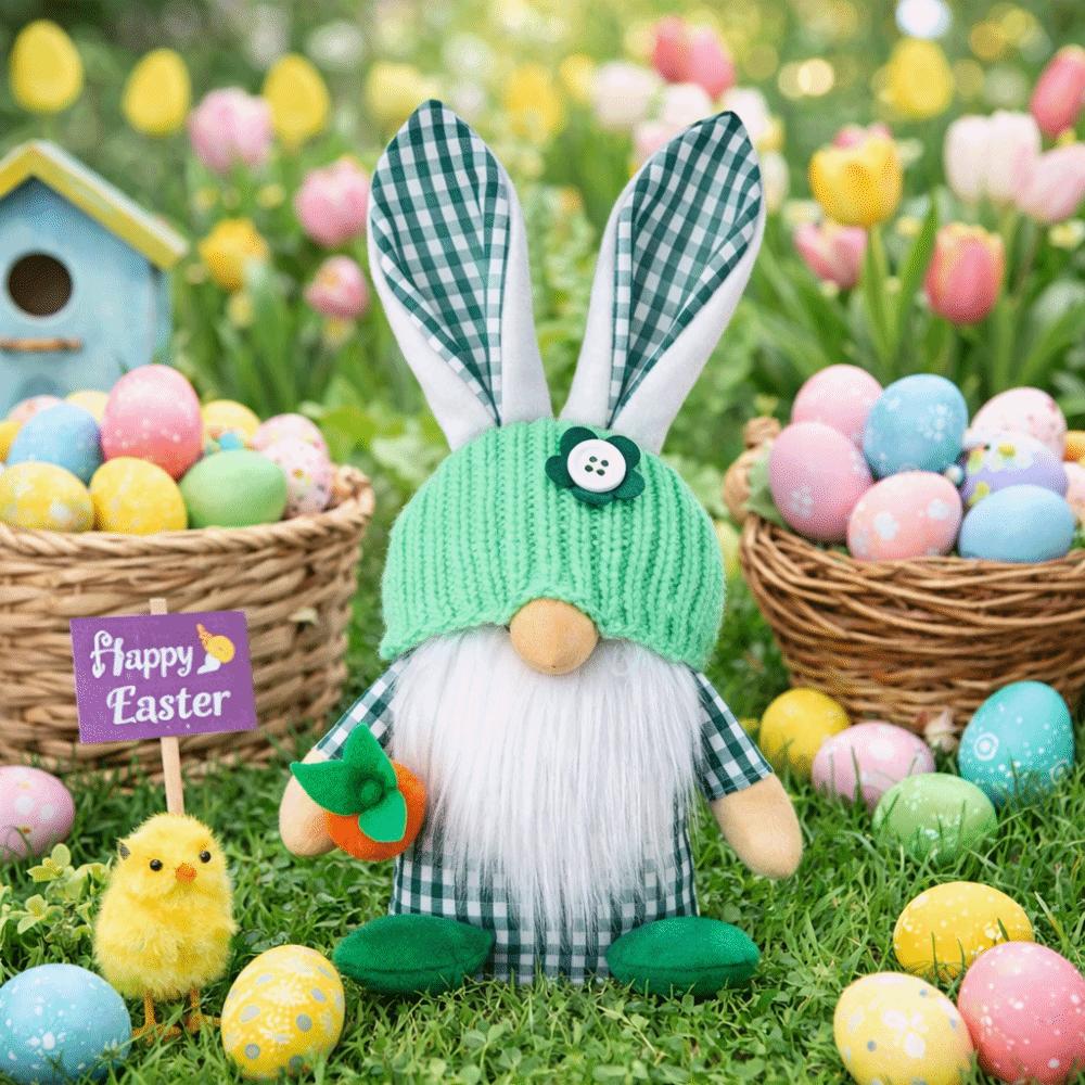 Plush Material Easter Plush Rabbit Easter Decor Bunny Dwarf Ornament  Desktop Decor