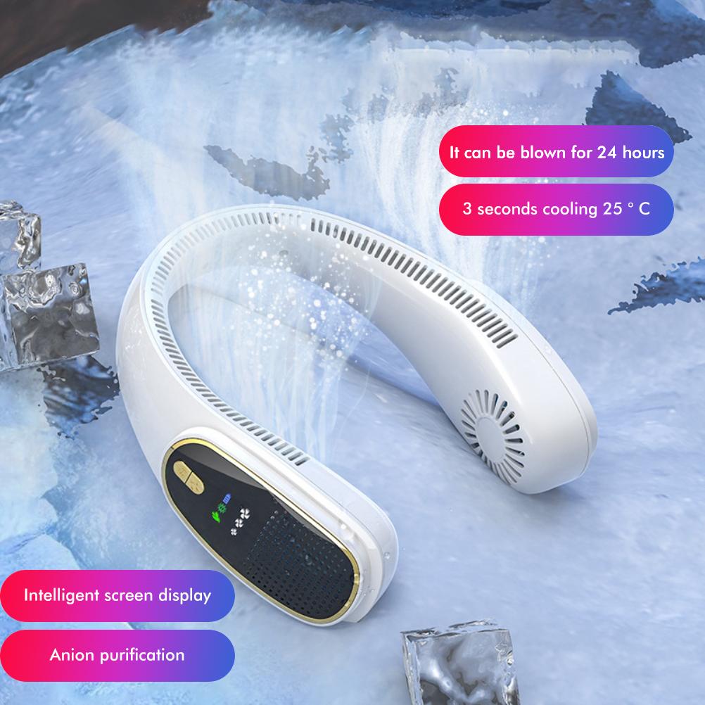 Portable Neck Fan Hands Free USB Rechargeable Bladeless Neck Fan Quiet Wearable Personal Fan for