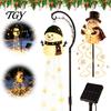 Outdoor Solar Garden Lights Snowman Water Fountain Light, Glowing Yard Lamp with Magic Unique Gifts for Lovers Effect, Resin Statue Landscape