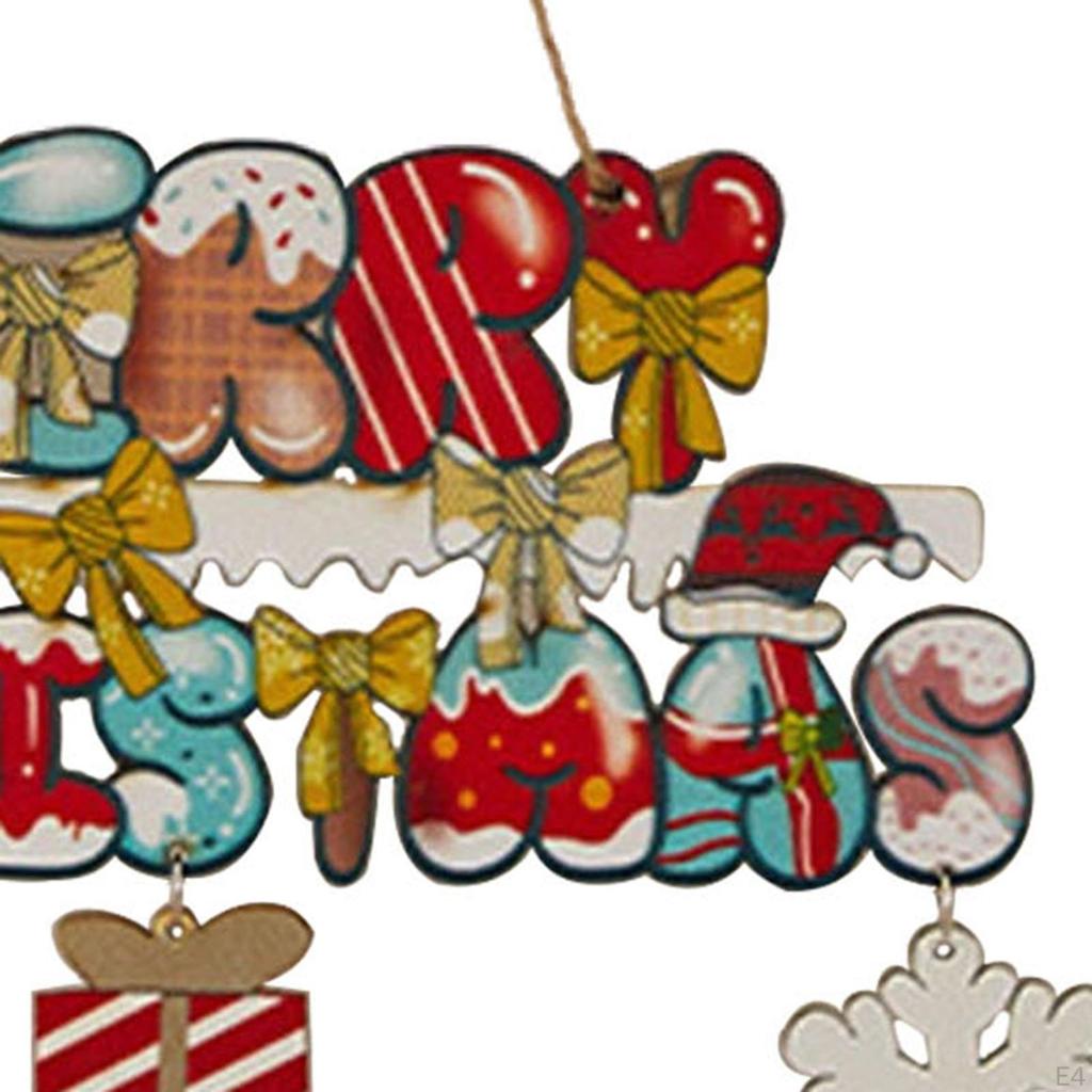 Christmas Wood Hanging Sign ,Xmas Welcome Door Decor Atmosphere Decoration for Wall