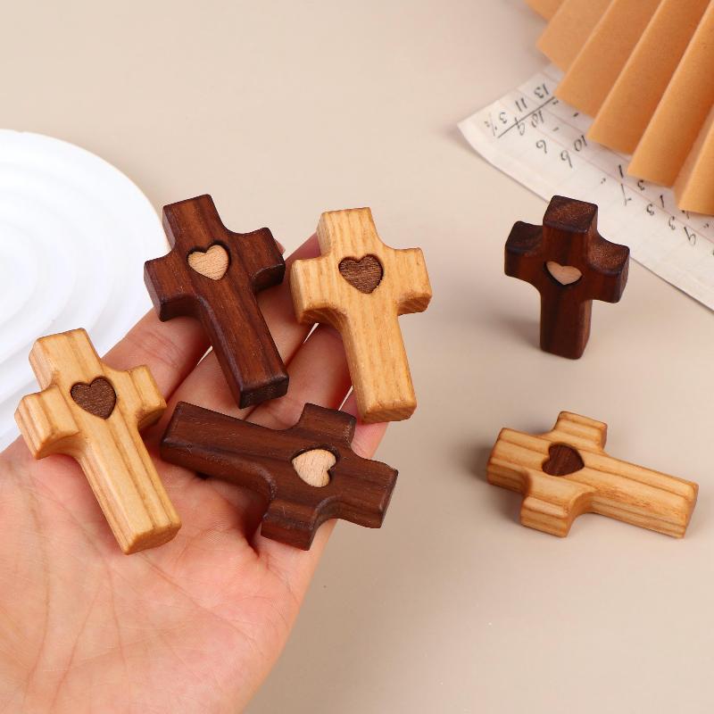 1/3 Stück Holzkreuze Dekoration Mini Taschenkreuze Handflächenkruzifix Finger Spielzeug Für Erwachsene Kinder Gebet Und Glaube Geschenk