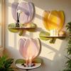 Flower Shape Floating Storage Rack Wooden Display Shelf Wall Mounted Shelves  Cafe Shop