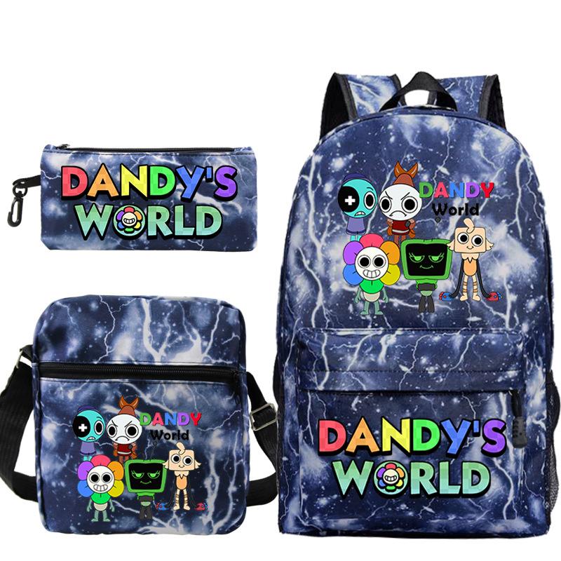 Dandy's world hot-selling children's backpack set, primary and secondary school bag, shoulder bag, casual pencil bag.