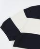 BELLIEF Essential Hard Twist Cotton Short Sleeve Striped Knit (Ivory/Navy)