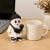 Vielseitige tägliche und Urlaubs-Wohnaccessoires Halloween Geisterfigur, Harz Cartoon Schreibtischornamente, Niedliche Statue Schwarz Weiß Ästhetische Raumdekoration