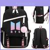 Mochila BTS à Prova d'Água de Grande Capacidade Para Viagem e Escola Carregamento USB Incluído