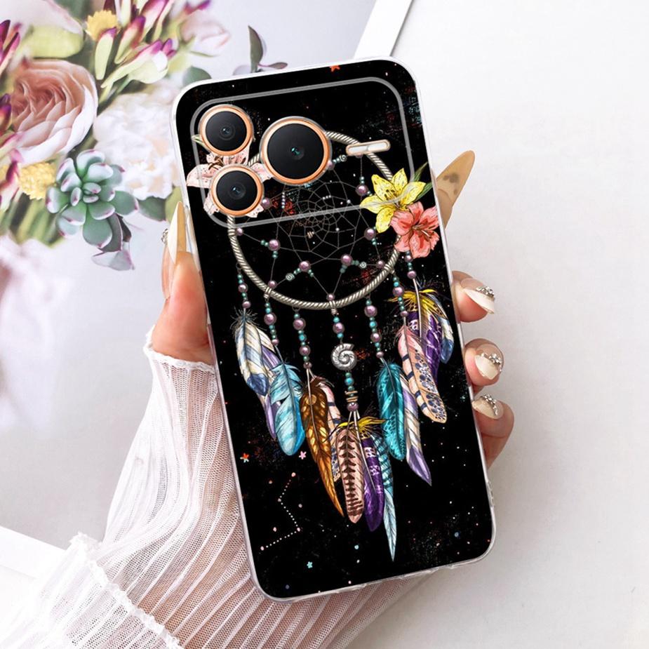 For Honor Power 2 5G Case SER-AN00 Luxury Girl Peacock Painted Cover Soft Slim Phone Case For Honor Power Power2 5G Fundas Coque