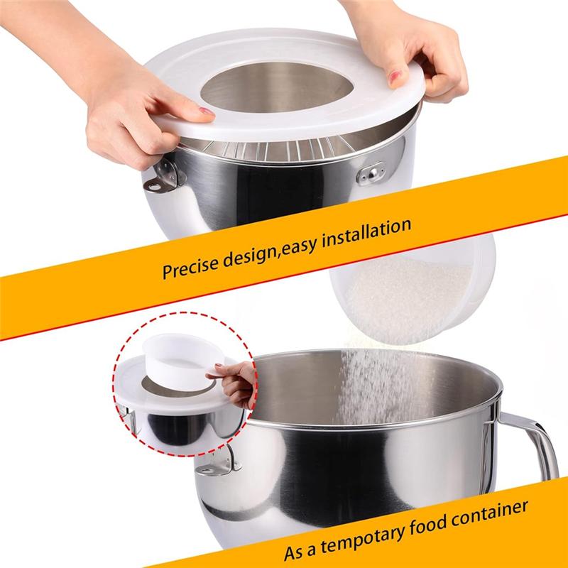 M-Modern-2PCS Mixer Bowl Lid Covers For Kitchenaid 5.5-6QT Bowls Stand Mixer Splash Guard Lids Prevent Ingredients From Spilling