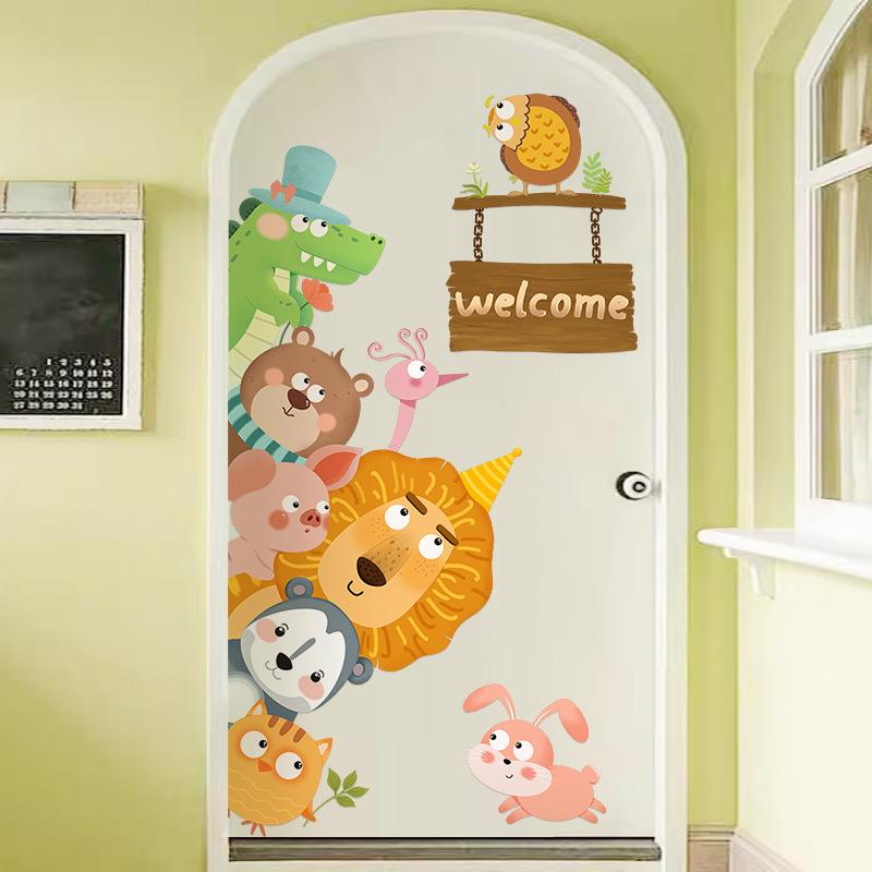 Welcome to stickers cute self-adhesive milk tea coffee clothing store glass wall stickers creative door stickers