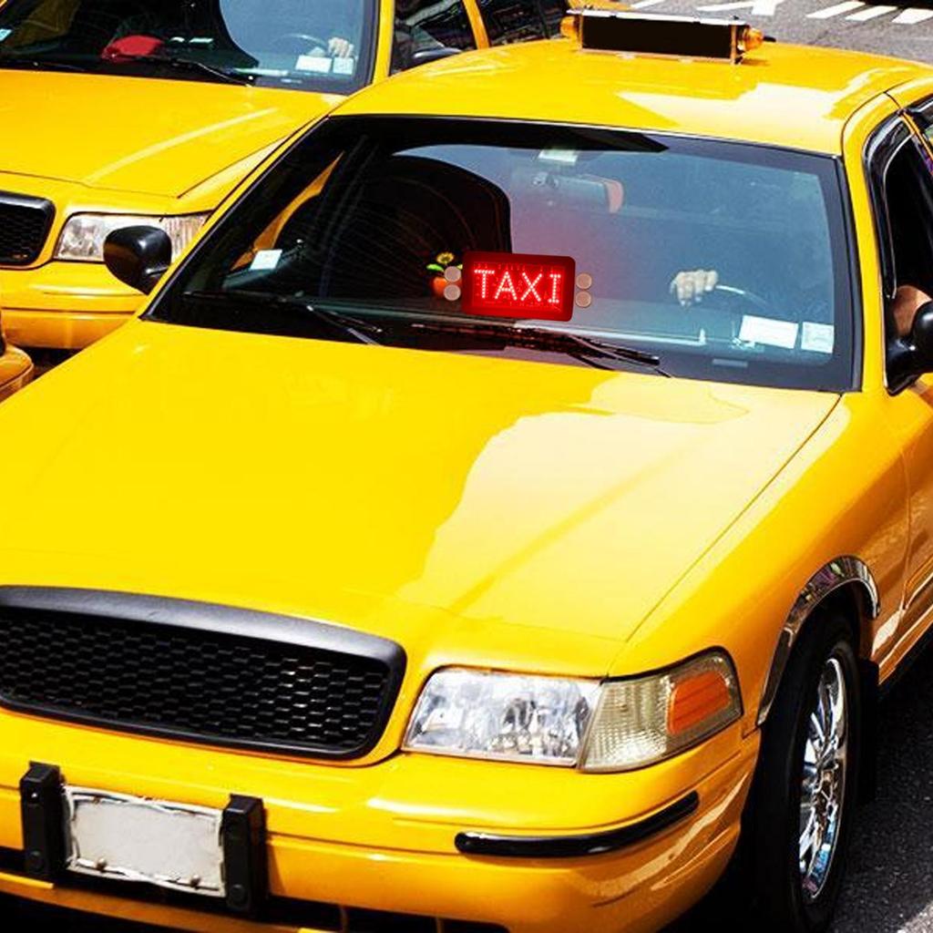 Taxischilder für Autos 12V LED-Lichtschild für Fahrer Hohe Helligkeit Anti-Rutsch-Panel Display Saugnapf Anzeige für Windschutzscheibe