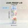 1PC Light Pink Magnolia Floral Print 750ml Color Plastic Sports Water Bottle Leakproof Flip Straw Lid Suitable for Sports Office Home Use