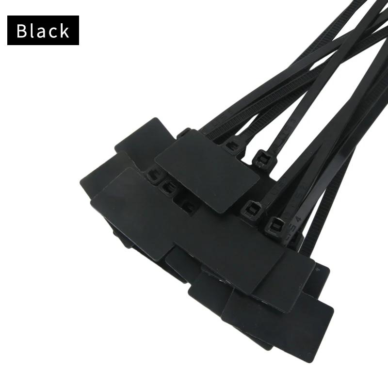100pcs Easy Mark 4*150mm Nylon Cable Ties Tag Labels Plastic Loop Ties Markers Cable Tag Self-locking Zip Ties