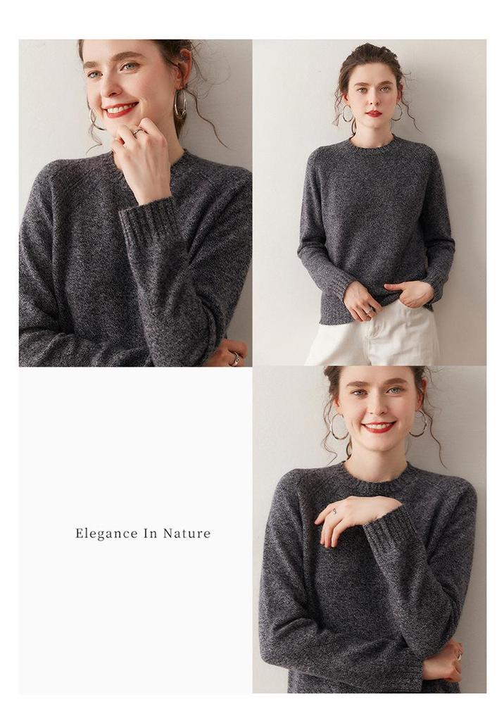 Autumn/Winter 2025 Women's Cashmere Knit Raglan Sweater - New Color, Loose Fit, Warm Pullover