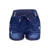 European And American Lace Up Rolled Edge Ripped Denim Shorts For Women, High Waisted Slimming Pants For Spicy Girls