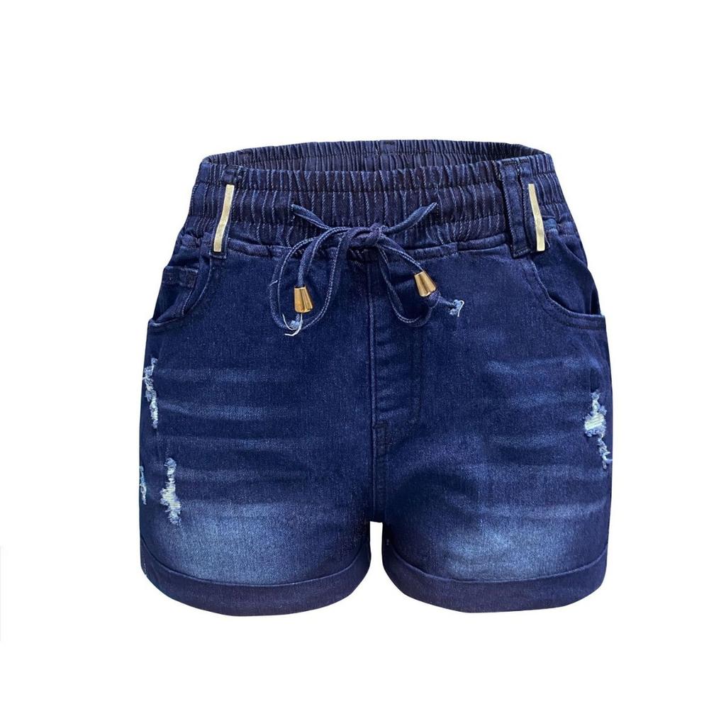 European And American Lace Up Rolled Edge Ripped Denim Shorts For Women, High Waisted Slimming Pants For Spicy Girls