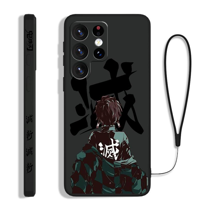 

Demon Slayer Cute для Samsung S24 S23 S22 S21 S20 Fe S10 Note 20 10 Ultra Lite Plus Liquid Left Rope Phone Case Samsung S24 Ultra