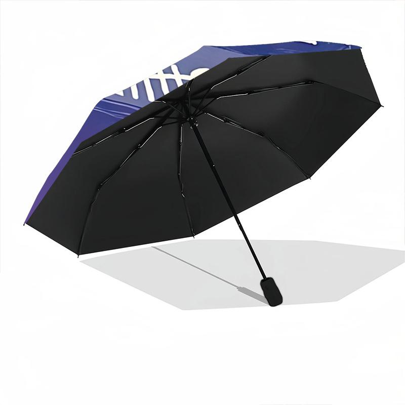 1pc Halloween Ghosts & Bats Automatic Opening/Closing Umbrella - Portable Tri-Fold Design with 8-Bone Iron Frame - Outdoor, Gift for Fans, Travelers,