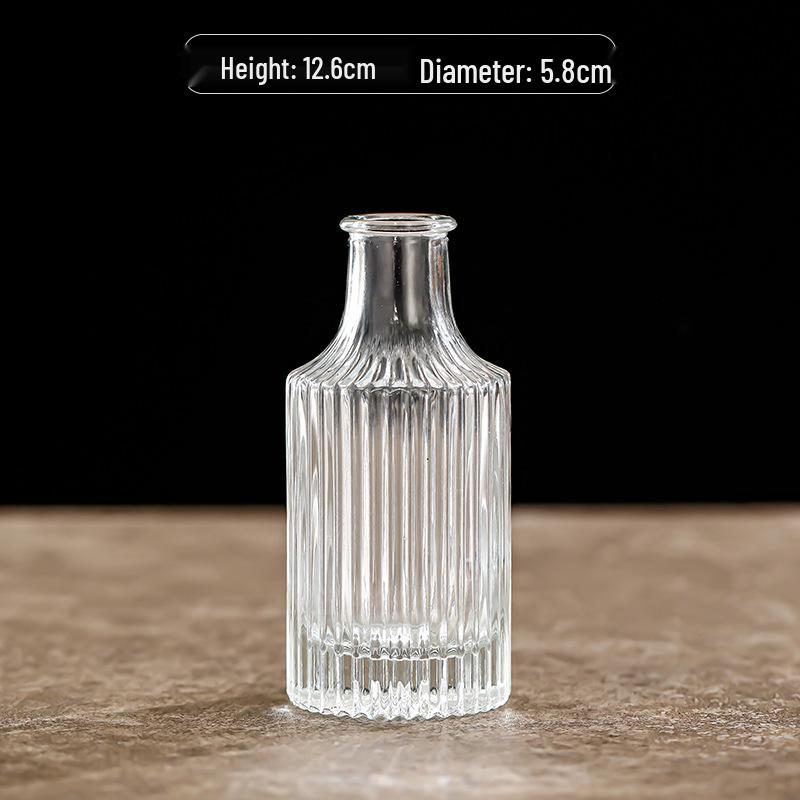 Small French Retro Glass Vase for Flowers and Hydroponics