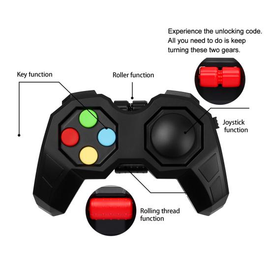 Brinquedo Fidget de Controle de Jogo com Cordão Alívio de Estresse Mini Gamepad Joystick Roller Clicker Brinquedo Ferramenta de Descompressão para Casa Escritório Trabalho