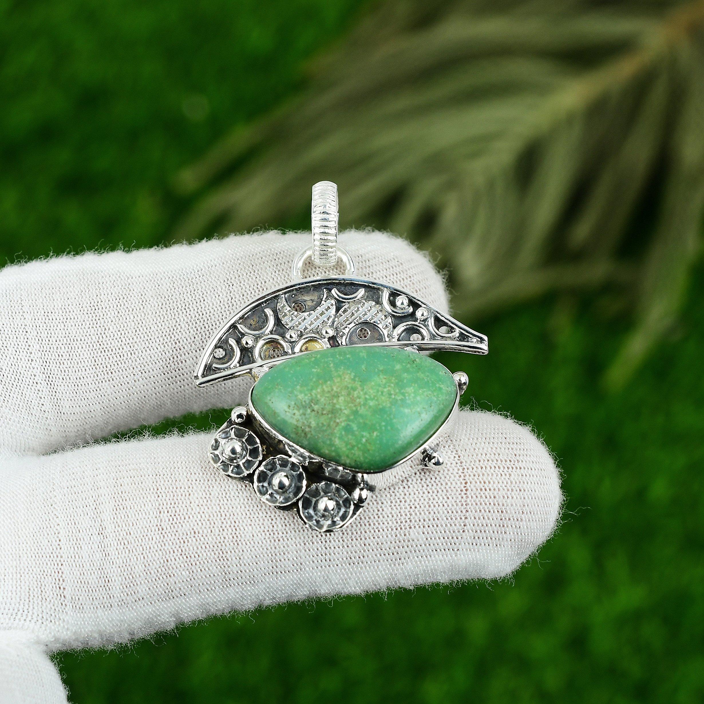 

Хризопраз Камень 925 Серебро Безель Юбилей Сестра Модный Новый Подвеска Ювелирные изделия