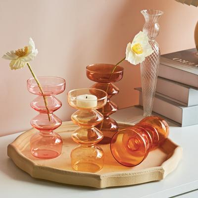 Portacandele conico in vetro Portacandele per decorazioni natalizie Festa di matrimonio e Decorazioni per la cena a casa Vaso