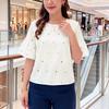 ZANZEA Blusa Casual da Donna a Girocollo Manica Corta Larga con Stampa