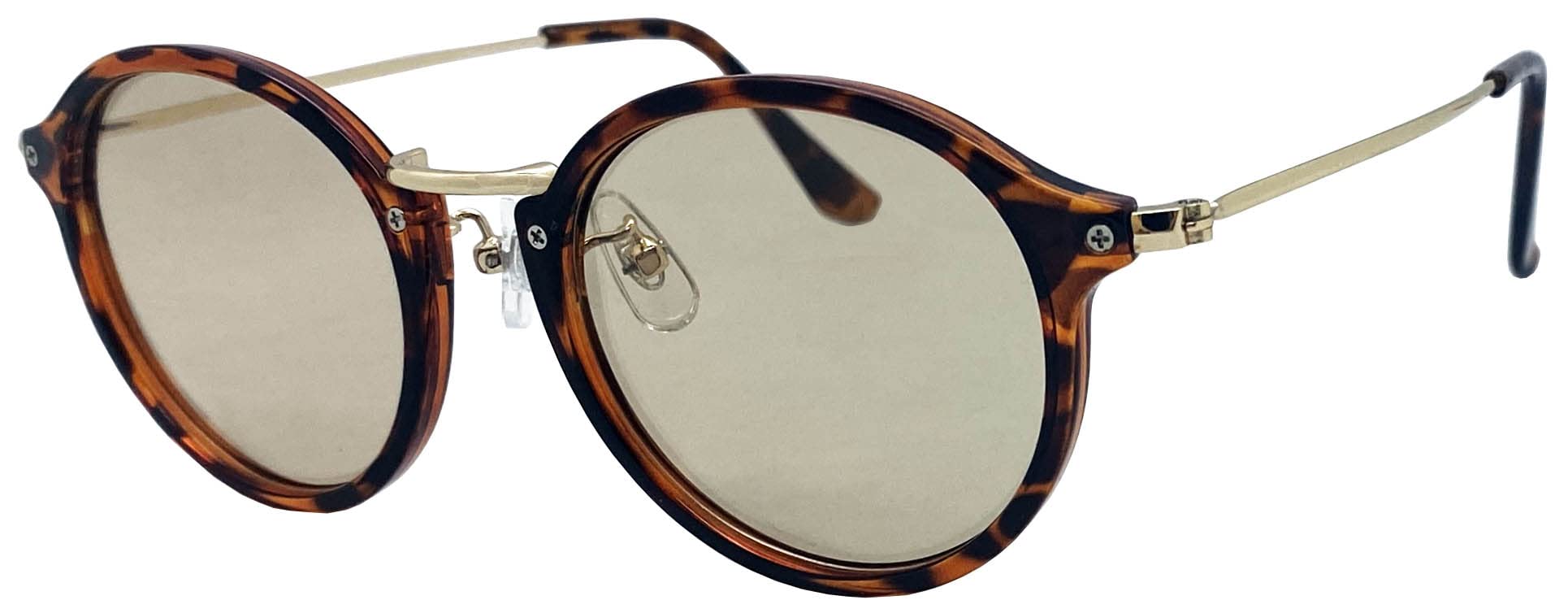 

az Polarized Light Cut Plastic Metal Combination Type Sunglasses Brown Brown Polarized Lens [FaceTrick Label] Lens/UV Protection/Blue Demi/Gold