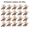 20Pcs/Set WW2 Military Soldier Array Soviet US UK France Japan Canada Italy China Building Blocks Action Figure Bricks Kids Toy