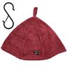 Simple Fresh Cotton Towel Sauna Hat Highly for Men with Key Deep Hair Sauna Cap 100% (Red) - Absorbent, & Women, Pocket, Washable, Fit, Protection,