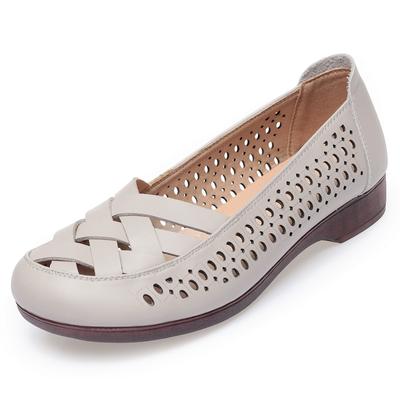 Schuhe Damen Ausschnitt Echtleder Damen Sommerschuhe Lochschuhe Große Damenschuhe