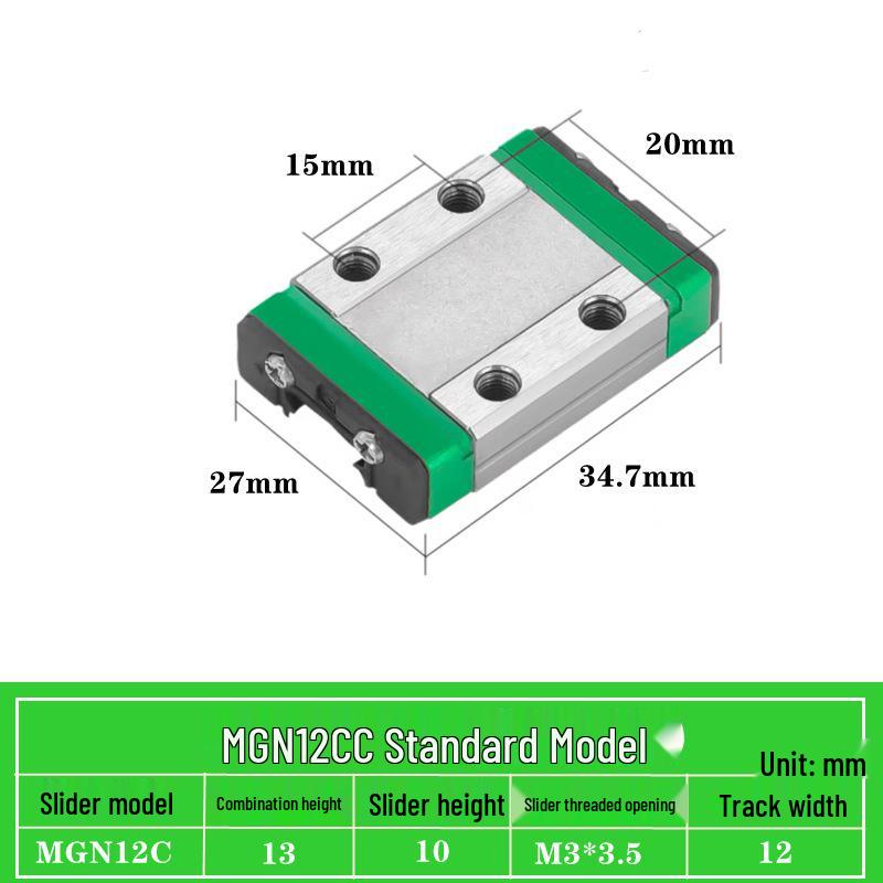 Miniature Linear Guide Block Slider Rail MGN/MGW Series (7C/9C/12C/15C/7H/9H/12H/15H)