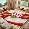 VfB Stuttgart Football Print Crystal Velvet Rug, Comfortable Water Absorbent Non Slip Indoor Floor Carpet