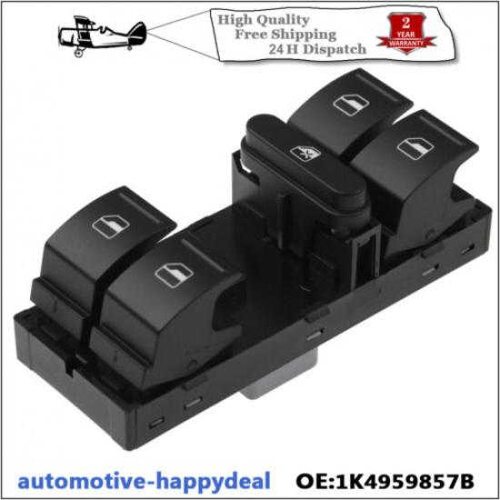 Electric Window Switch For VW Golf Mk5 Mk6 04-2014 Driver Side 4 Door 1K4959857B