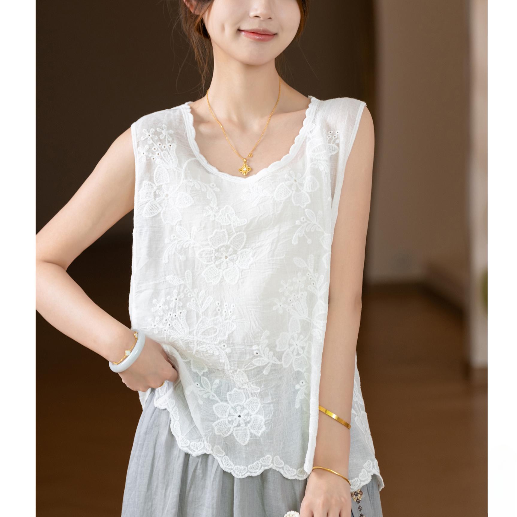 

DIMANAF 2025 Новая летняя майка-футболка женская базовая без рукавов белая майка свободная футболка One Size