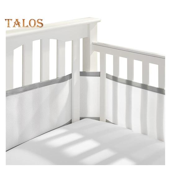 

Дышащая сетчатая подкладка для кроватки с двухсторонними ремнями. Сетчатый барьер для безопасности детской кроватки. Простая установка. Защита конечностей. Бампер для кроватки. A